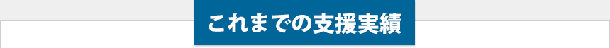 これまでの支援実績